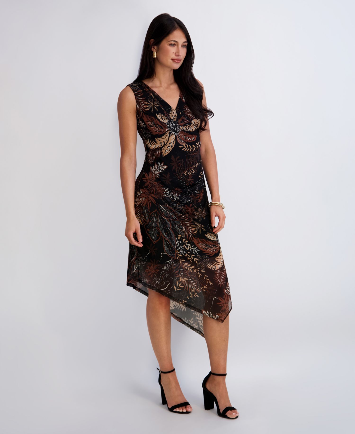 Women's Sleeveless V-Neck Midi Dress