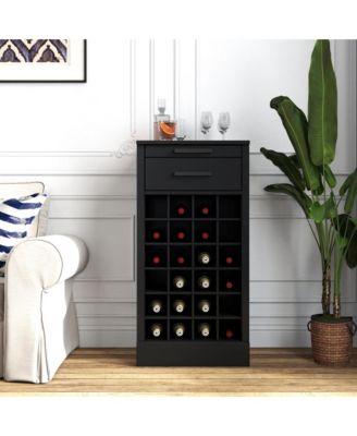 Bar Cabinet with 6 Cabinets 24 Wine Rack