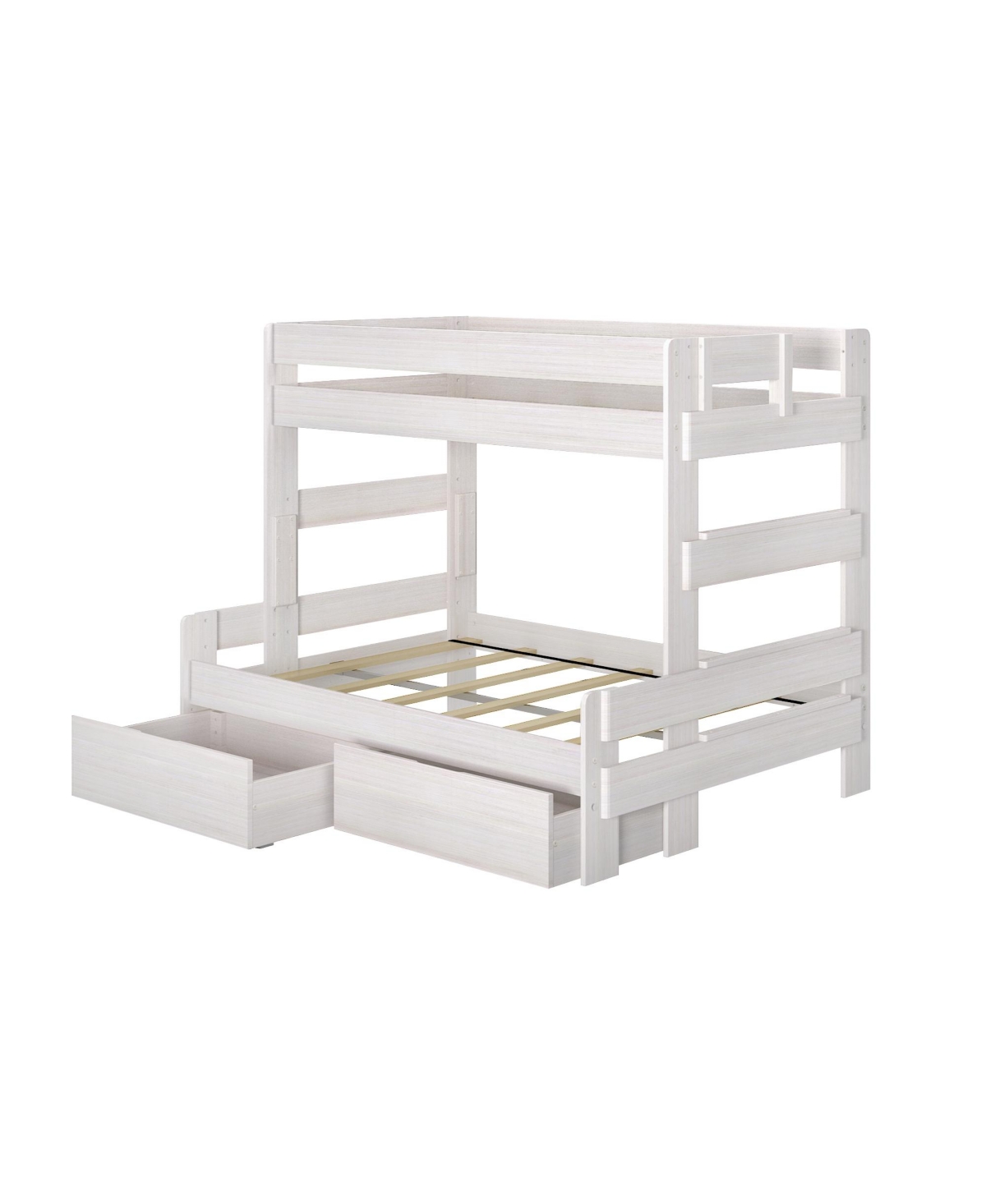Max & Lily Farmhouse Twin over Full Bunk Bed with Storage Drawers