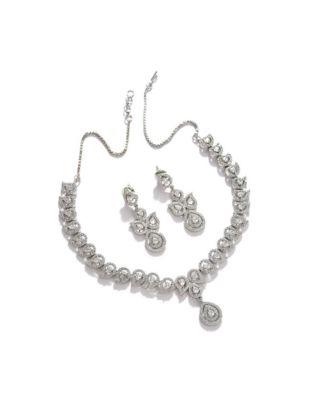 Women's Crystal Bling Necklace And Earrings (Set Of 2)