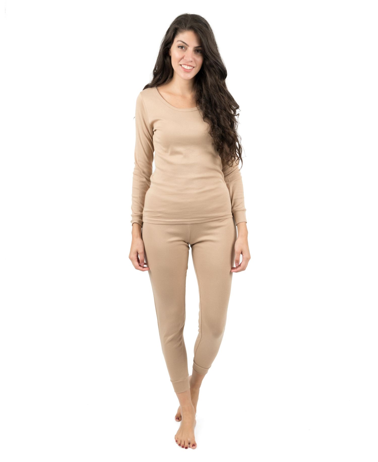 Womens Matching Family Two Piece Cotton Long Sleeve Shirt and Pants Solid Color Pajamas