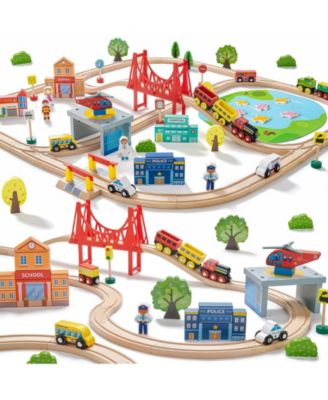 Wooden Train Set 110 Pcs