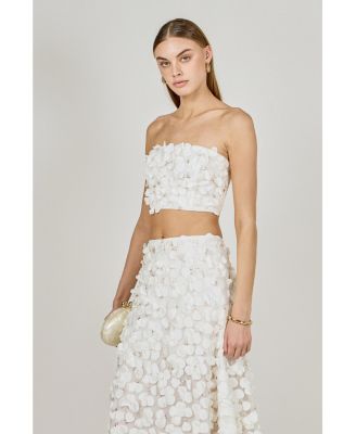 Women's 3D Floral Bandeau Top and Maxi Skirt