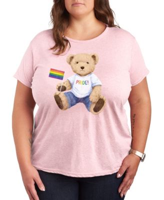Plus Size Instant Message Pride Teddy Bear Short-Sleeve Graphic T-Shirt