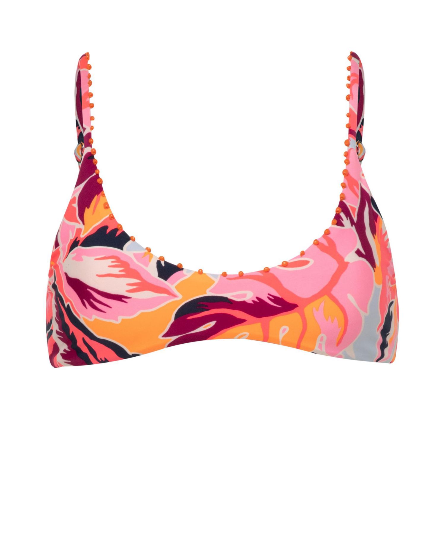 Women's Coral Leafy Liberties Bikini Top