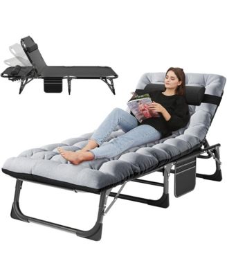 Heavy Duty 3-in-1 Folding Camping Cot with Mattress and Carry Bag. 75"x27" 1200D Double-Layer Bed for Home, Office, or Travel