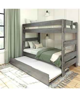Max and Lily Solid Wood Modern Farmhouse Twin over Twin Bunk Bed with Trundle