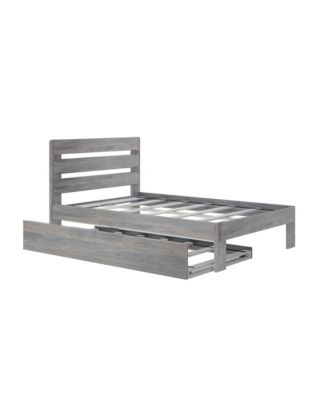 Max and Lily Full Size Bed Frame, Farmhouse Solid Wood Platform Bed with Headboard and Trundle