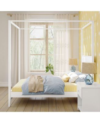 Max And Lilly Haven Canopy Bed with Square Post and Wood Headboard (Full), Blonde