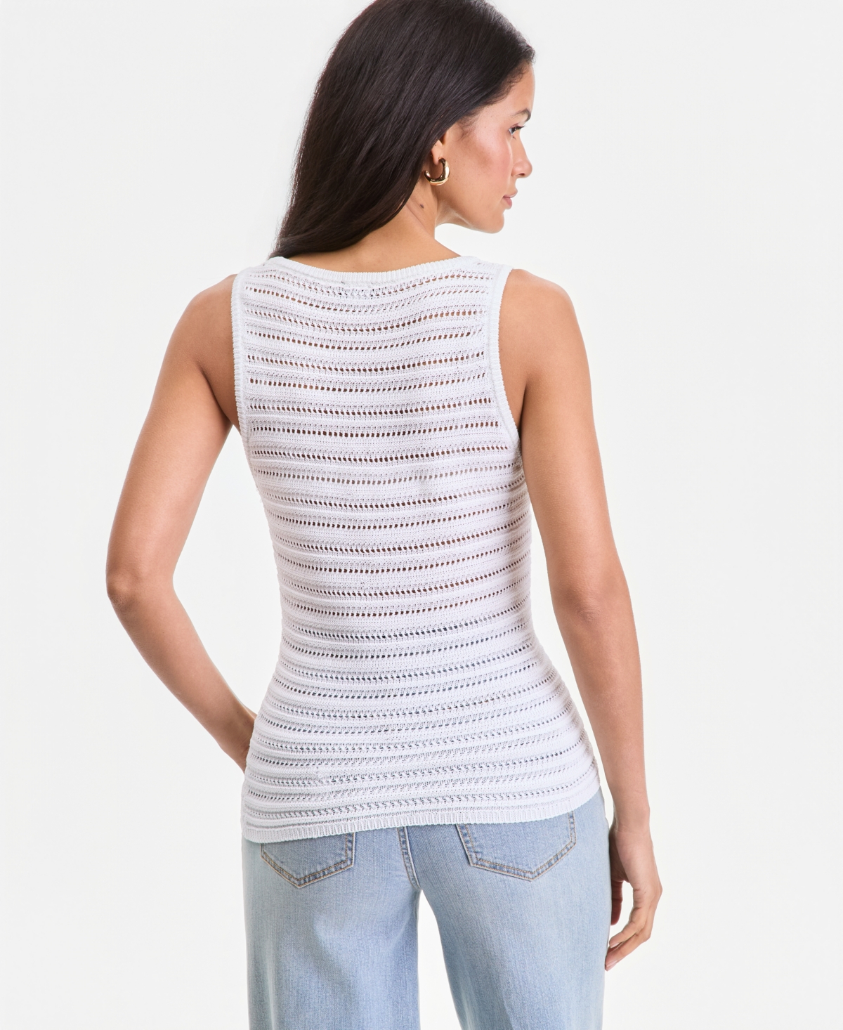 I.n.c. International Concepts Women's Cotton Crochet Tank Top, Macy's Exclusive