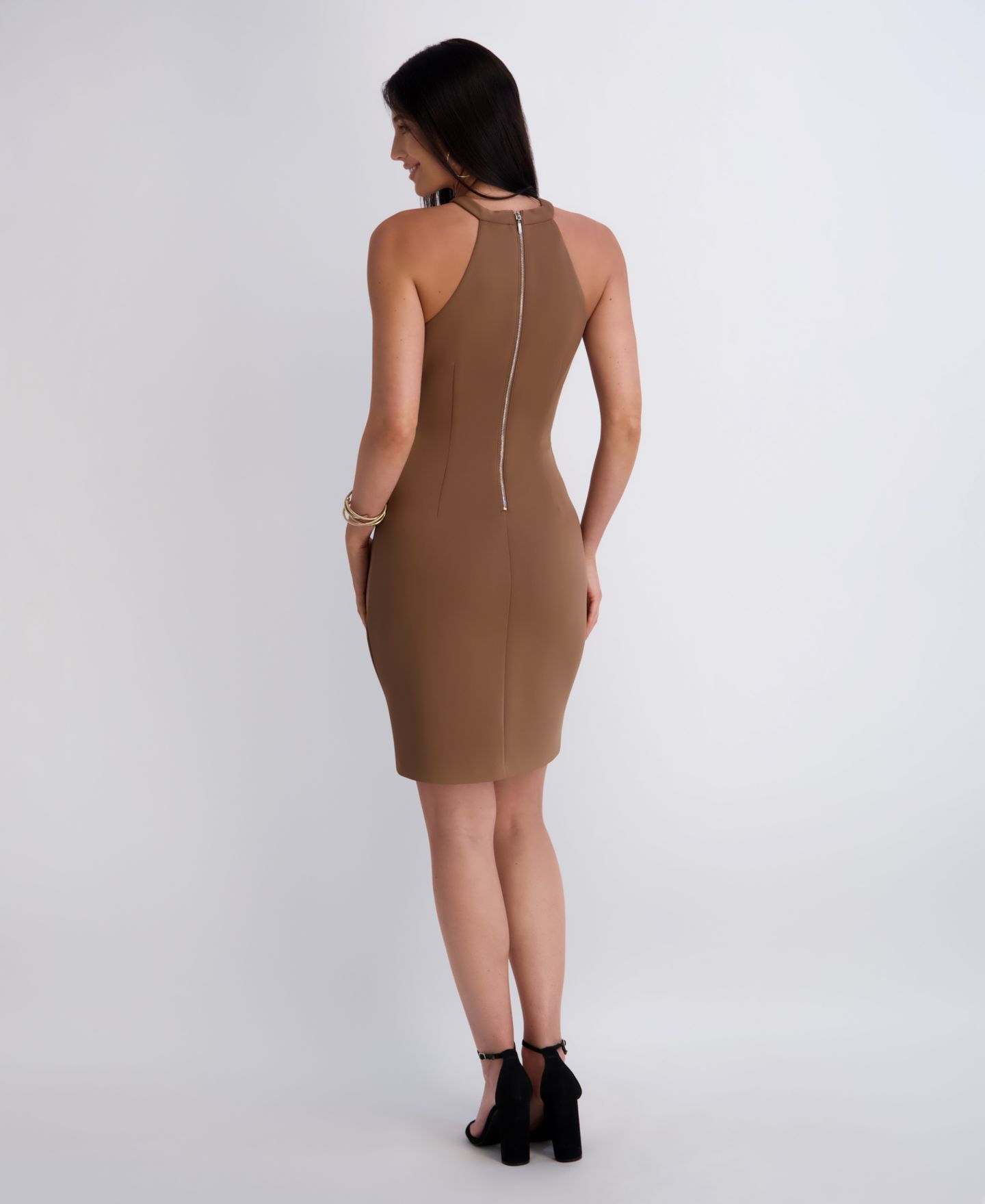 Женское платье Siena Keyhole-Neck Bodycon, цвет: Мокко — фото 5