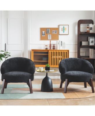 25.98'' Upholstered Fabric Accent Chairs Armchair (Set of 2)