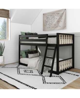Max and Lily Solid Wood Scandinavian Twin over Twin Bunk Bed for Kids with Ladder