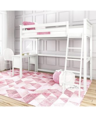 High Loft Bed With Ladder on End and Desk