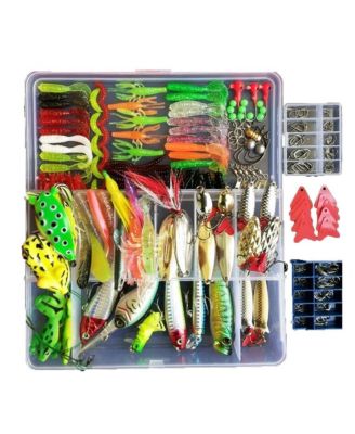 275pcs Fishing Lure Kit Frogs Spoons Grasshoppers Bass Trout