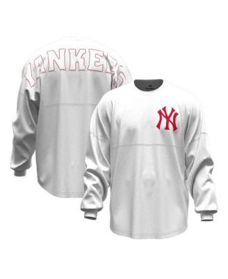 Women's White New York Yankees Baseball Stitch Spirit Jersey Long Sleeve T-Shirt