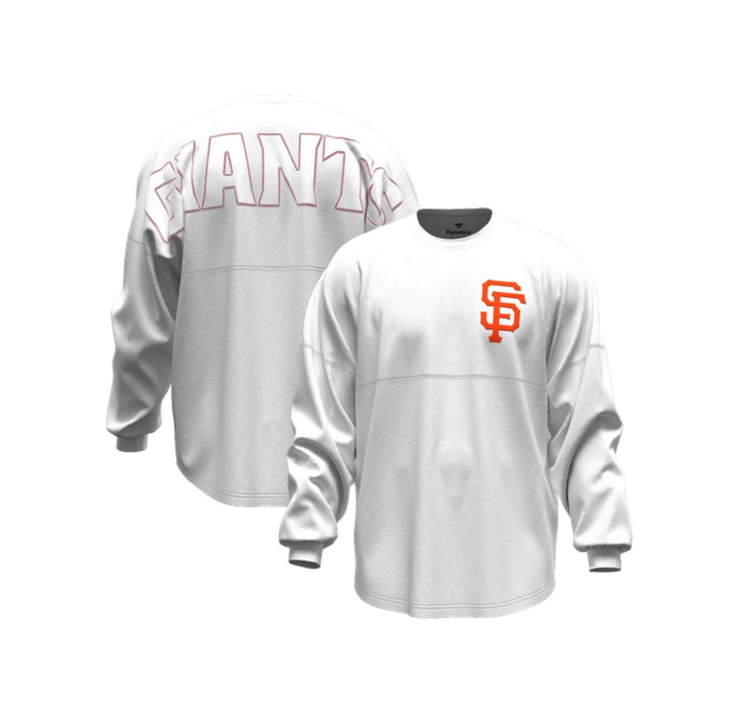 Women's White San Francisco Giants Baseball Stitch Spirit Jersey Long Sleeve T-Shirt