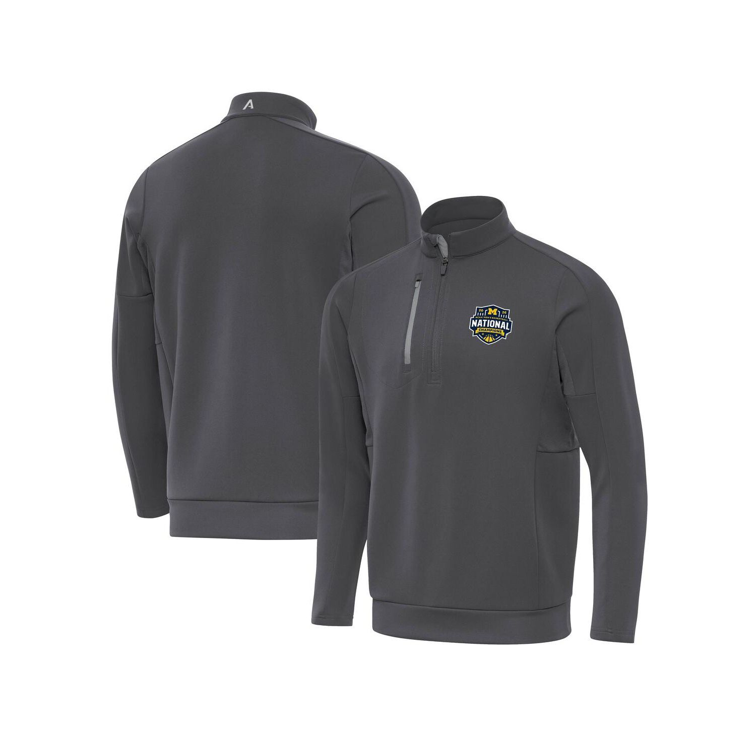 Men's Gray Michigan Wolverines 2026 NCAA Men's Basketball National Champions Generation Quarter-Zip Pullover