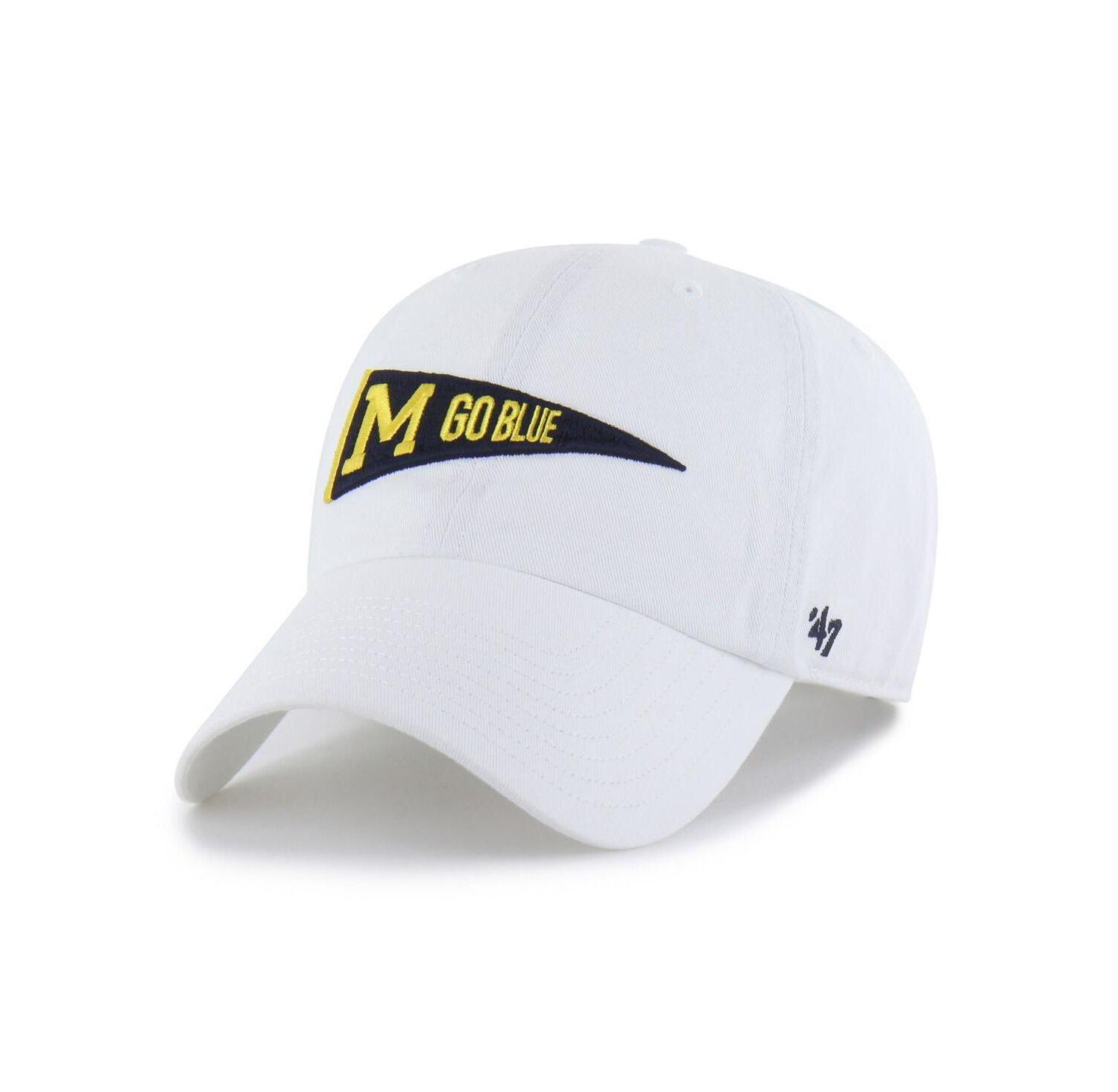 Men's White Michigan Wolverines Vault Clean Up Adjustable Hat