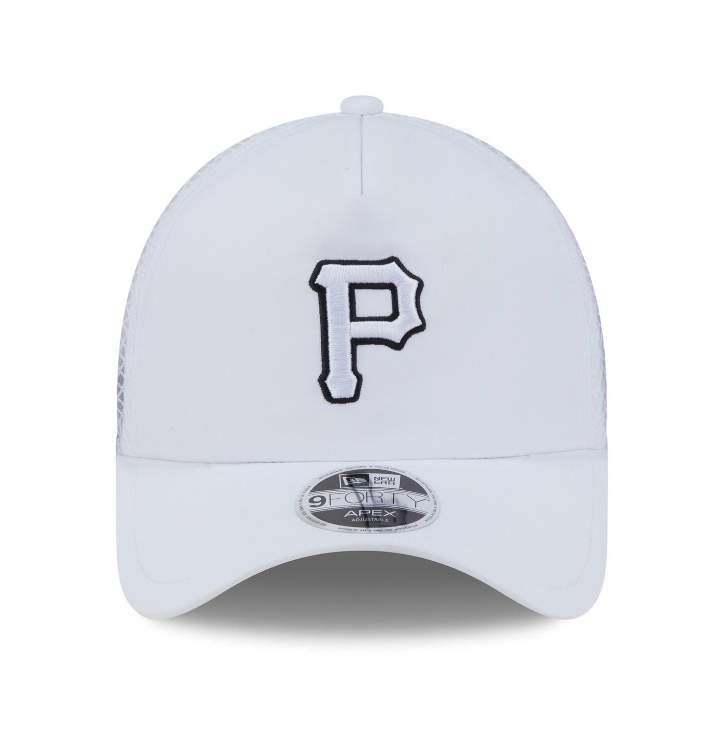 Мужская кепка New Era White Pittsburgh Pirates 2026 Batting Practice Apex 9FORTY Adjustable Trucker Hat — фото 3
