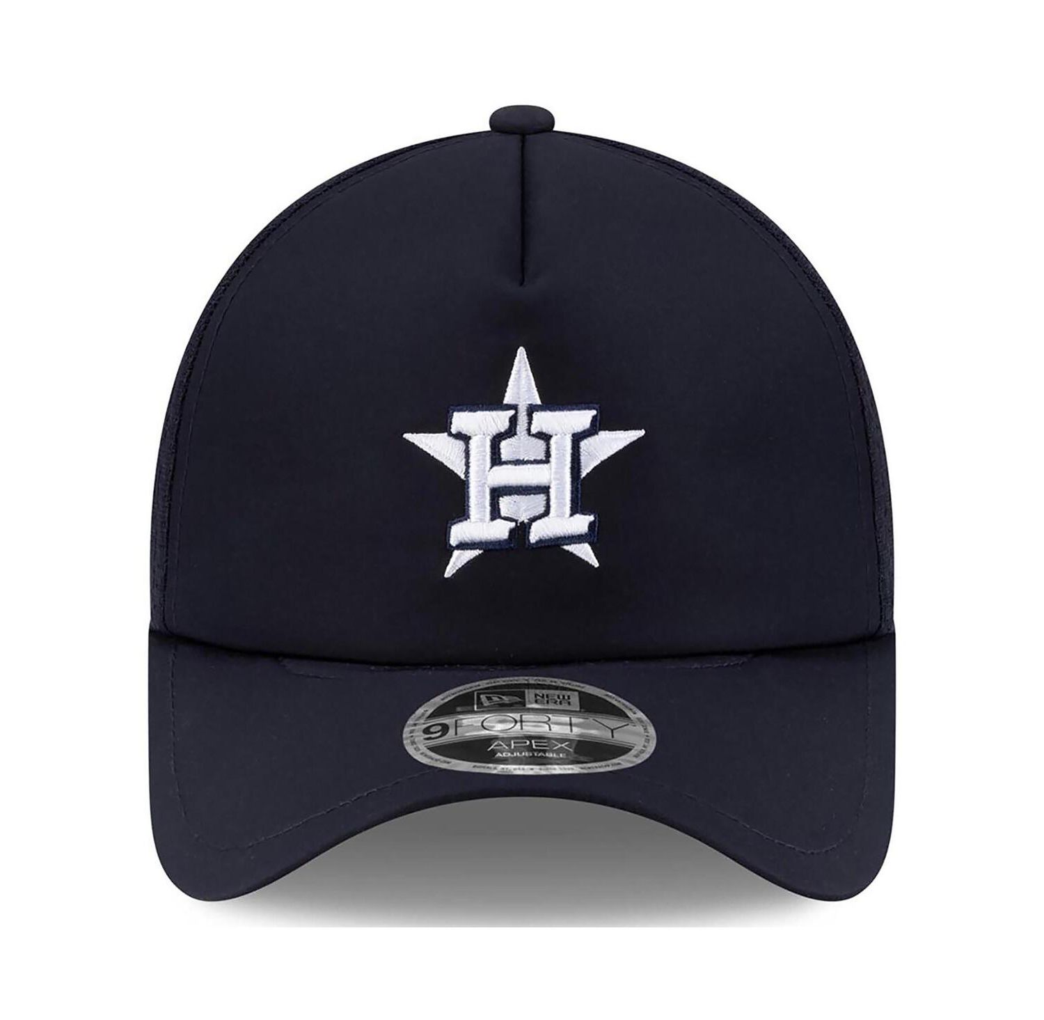 Men's Navy Houston Astros 2026 Batting Practice Apex 9FORTY Adjustable Trucker Hat
