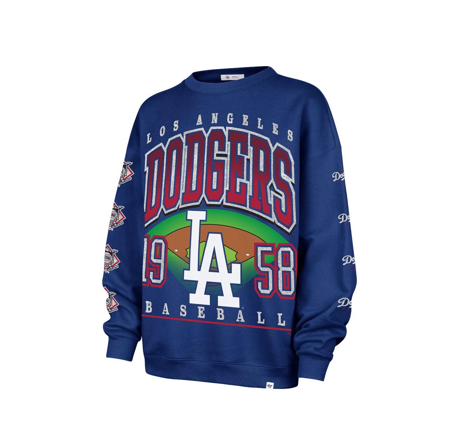 Women's Royal Los Angeles Dodgers Trendy Team Go Big Oversized Sweatshirt