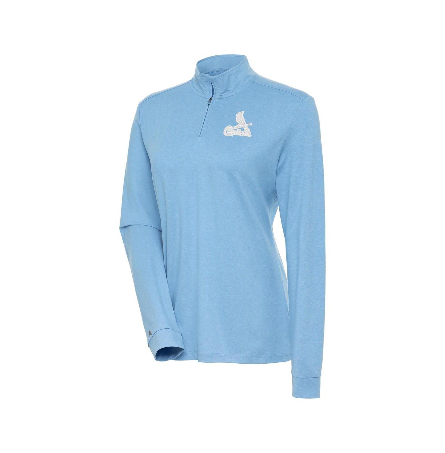 Женский свитер Antigua Light Blue St. Louis Cardinals Mentor Quarter-Zip Pullover Top — фото 1