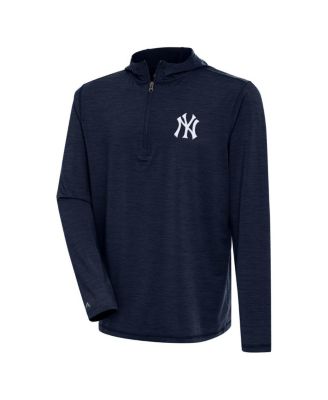 Men's Heather Navy New York Yankees Tidy Quarter-Zip Hoodie