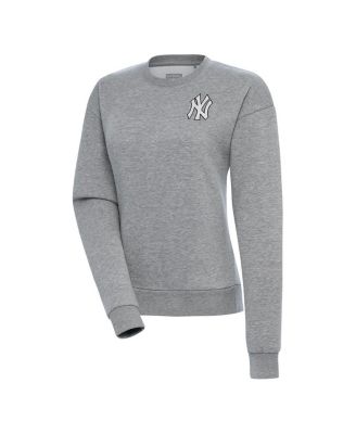 Women's Heather Gray New York Yankees Brushed Metallic Victory Pullover Sweatshirt