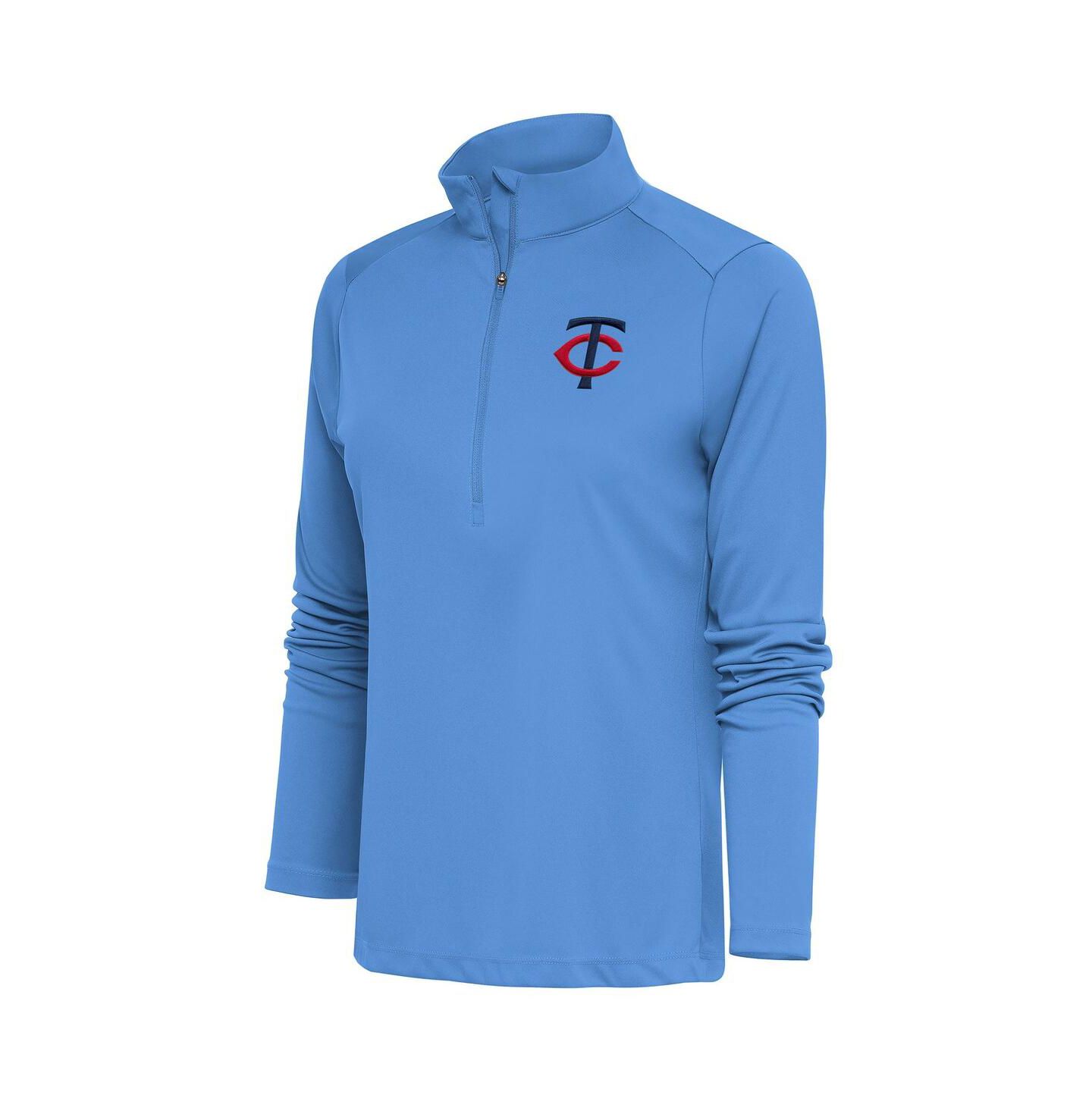 Женский свитер Antigua Light Blue Minnesota Twins Tribute Half-Zip Pullover Top — фото 1