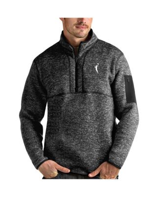 Men's Heather Black WNBA Logo Fortune Quarter-Zip Pullover Jacket