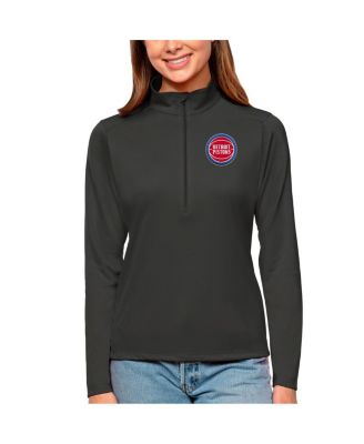 Women's Charcoal Detroit Pistons Tribute Half-Zip Top