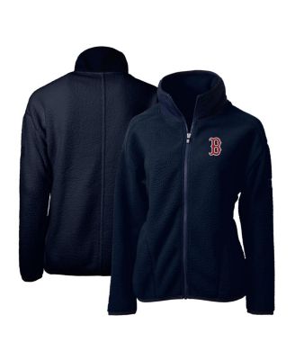 Women's Navy Boston Red Sox Cascade Eco Sherpa Fleece Full-Zip Jacket