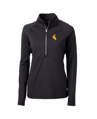 Women's Black Wyoming Cowboys Adapt Eco Knit Half-Zip Pullover Jacket