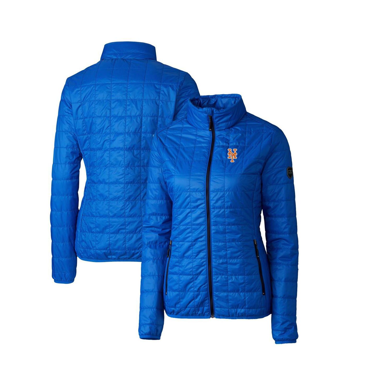 Женская куртка Cutter & Buck Royal New York Mets Rainier PrimaLoft Eco Full-Zip Puffer — фото 1