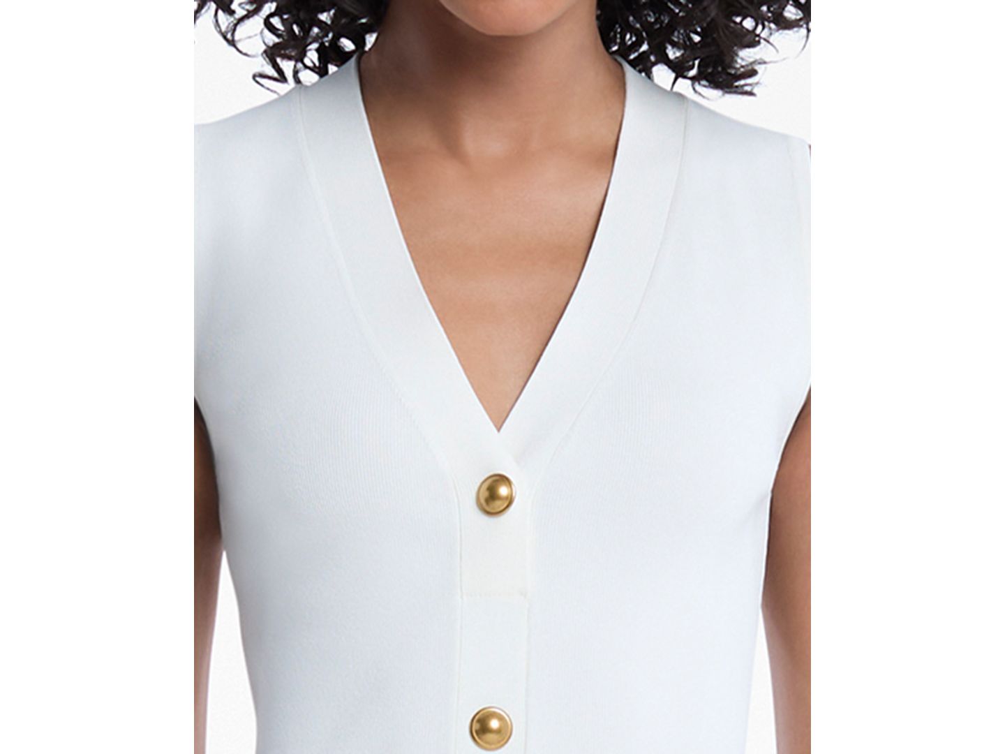 Женское платье Michael Kors V-Neck Sleeveless Midi, цвет: Костяной — фото 2