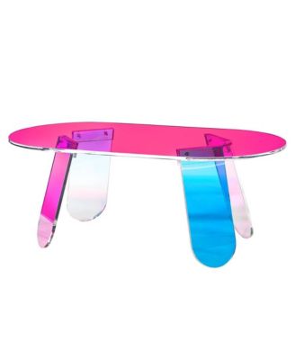 Iridescent Acrylic Coffee Table, Thick Panel
