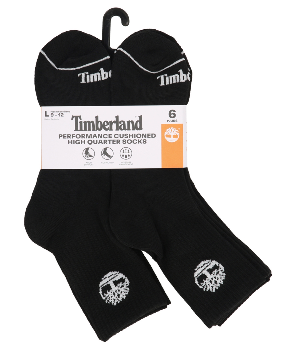 Timberland Men's 6-Pack Millboro High Quarter Sock