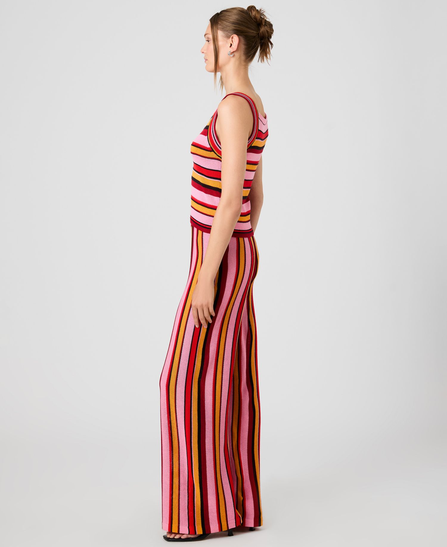 Women's Motley Knit Striped Flare Pants