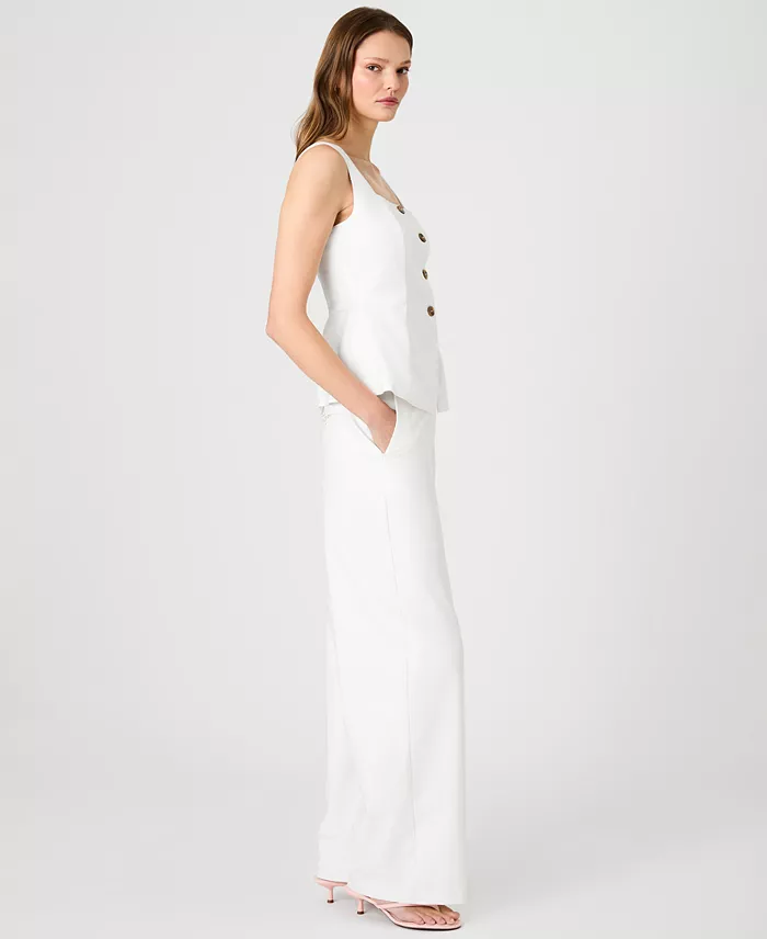 Women's Twill Square Neck Button-Down Top - thumbnail 3