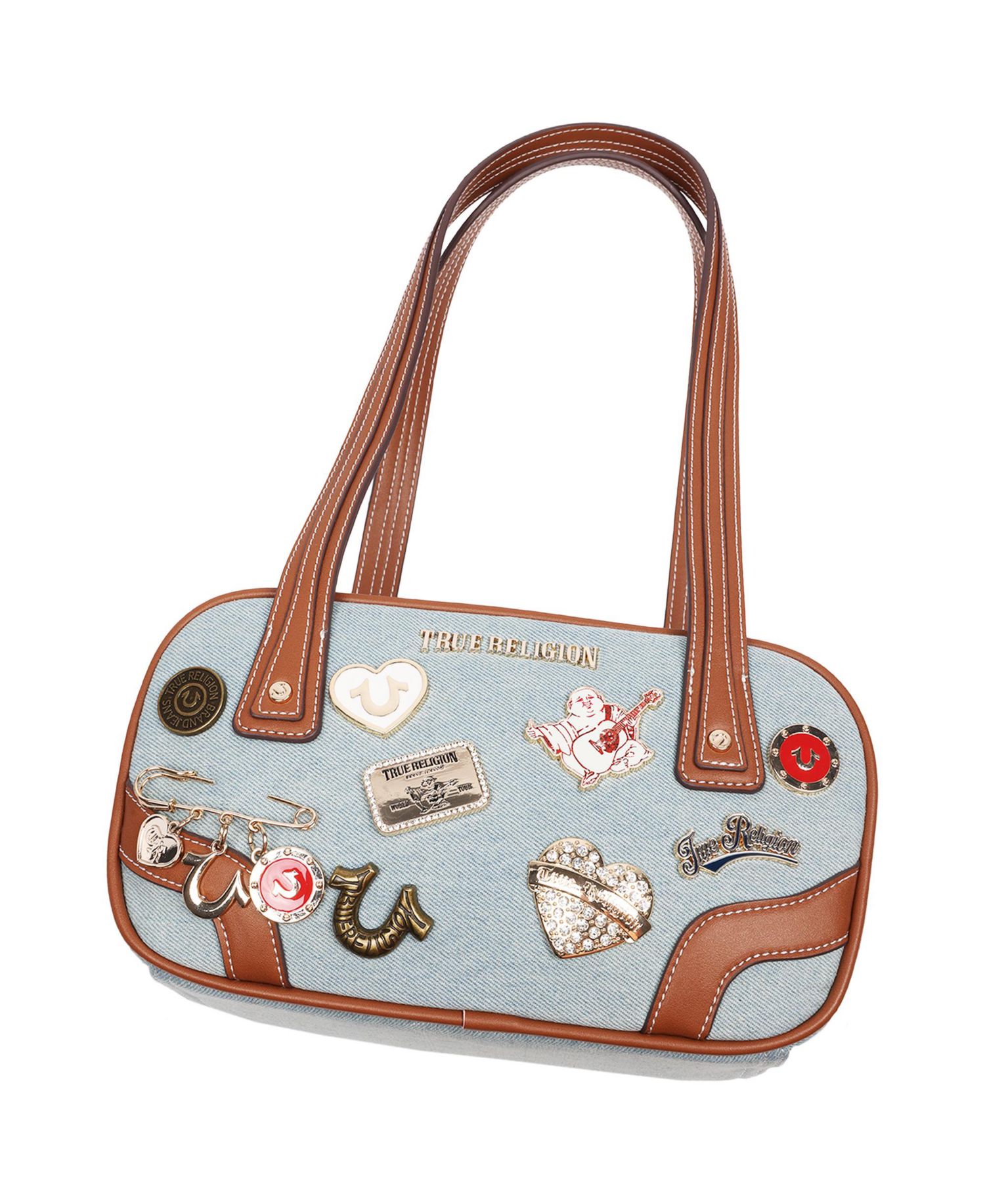 Arbor Multi Pin Logo Denim Satchel
