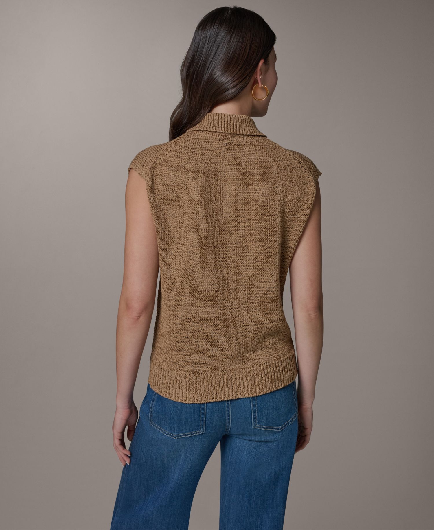Women's Sleeveless Polo Sweater