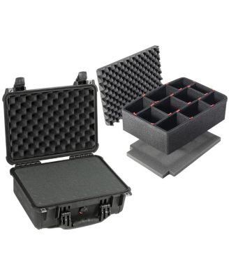 1450 Watertight Hard Case with Foam Insert, Bundle with TrekPak Case Divider Kit