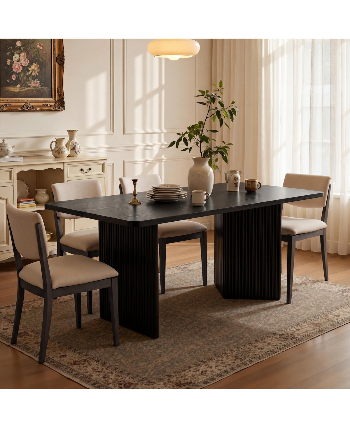 Tribesigns Rectangle Dining Table for 4-6 People, 63" Large Kitchen Table, Modern Dinner Table