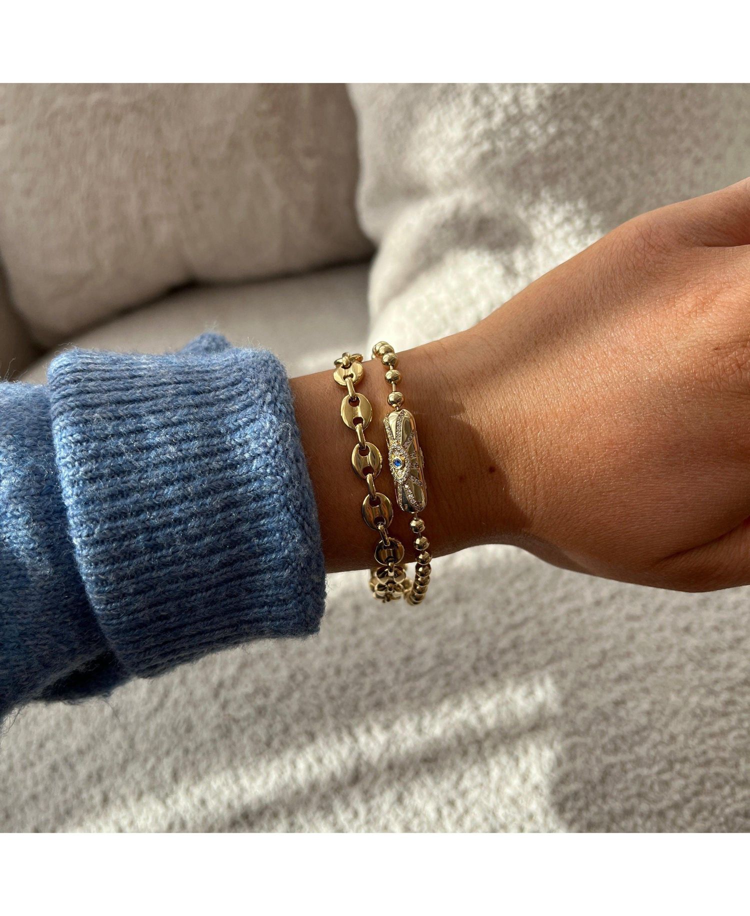 Evil Eye Barrel Closure Bracelet