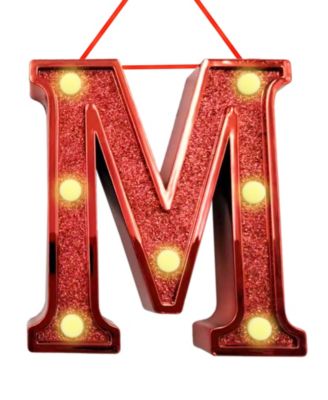Light Up Initial Glitter Ornament