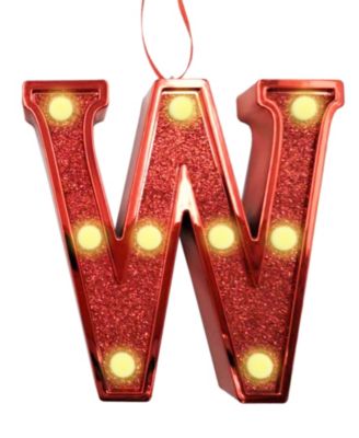 Light Up Initial Glitter Ornament