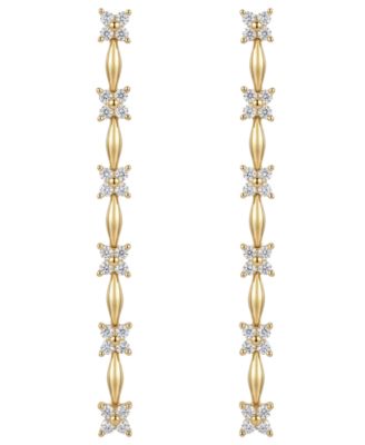 Diamond Flower Drop Earrings (1/2 ct. t.w.) in 14k Yellow Gold