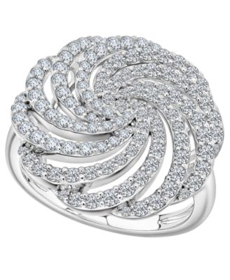 Diamond Swirl Ring (1 ct. t.w.) in 14k White Gold