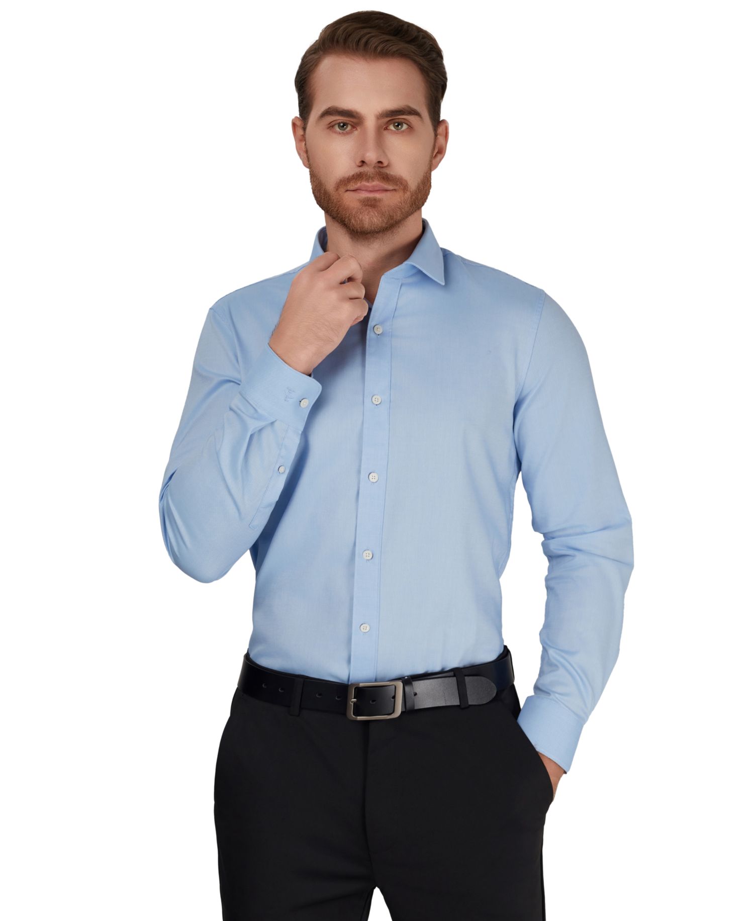 Men's Slim-Fit Collared Oxford Dress Shirt